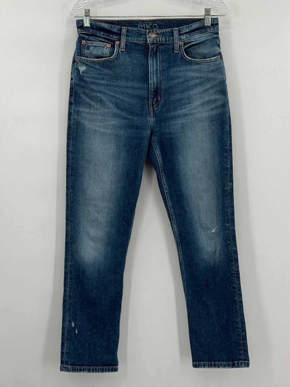 Etica Scarlett Mid Rise Slim Jeans Size 28 Sustainable Denim Blue Women's